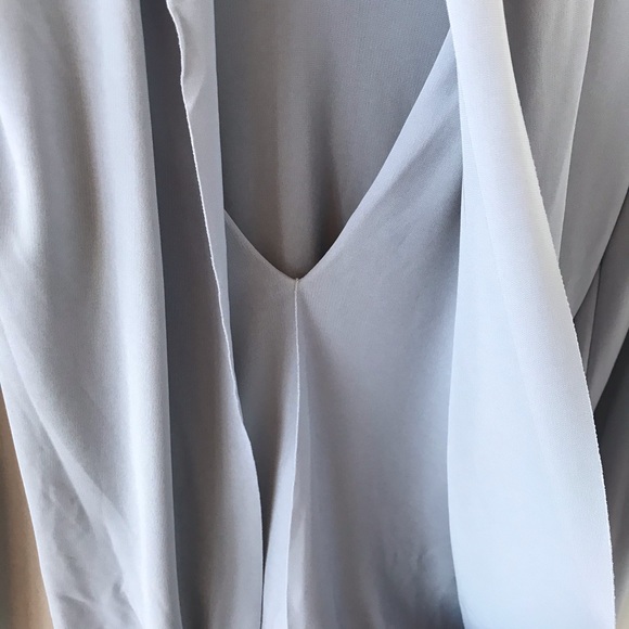 Roland Mouret pale blue long sleeved draped back top - Picture 11 of 16